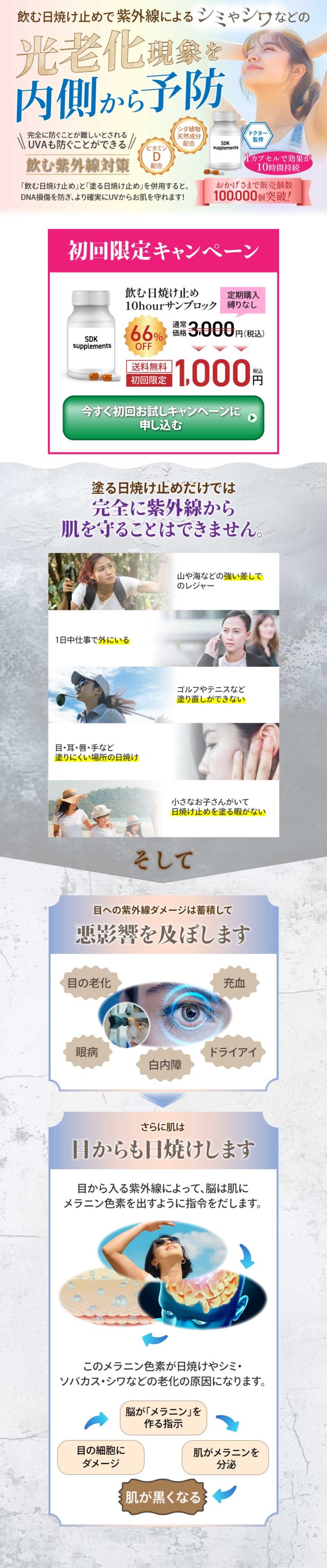 飲む日焼け止めのFV