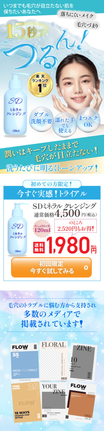 クレンジングのLPのFV